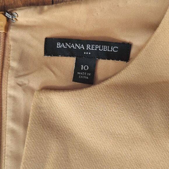 Banana Republic Factory Mustard Short Sleeve Midi Sheath Dress Size 10 - Picture 12 of 13